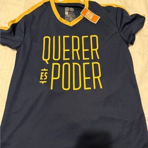 Querer Es Poder Navy and Yellow T-Shirt